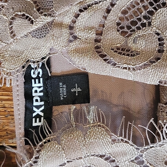 NWOT Express Lace Taupe Tank S - Picture 2 of 4